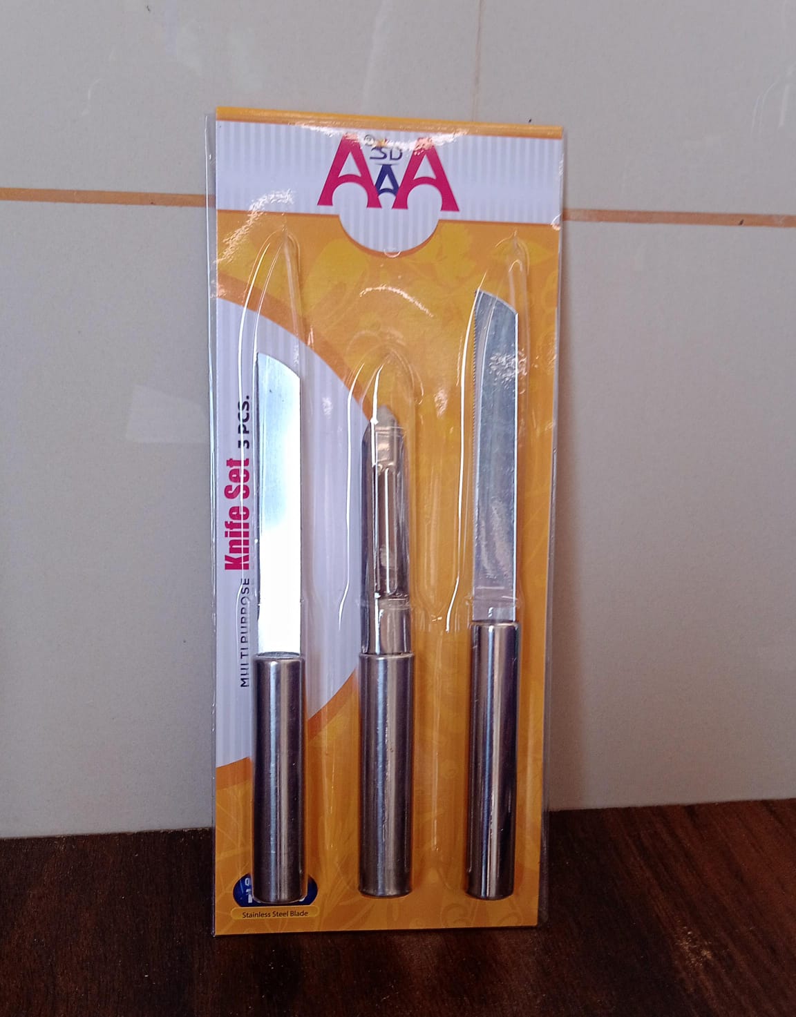 Stainless Steel Multipurpose Sharp Cutting Knife With Non-slip Handle For Fruit Meat And Vegetable Chopping (Pack Of 3) - Happy Price - Image 7