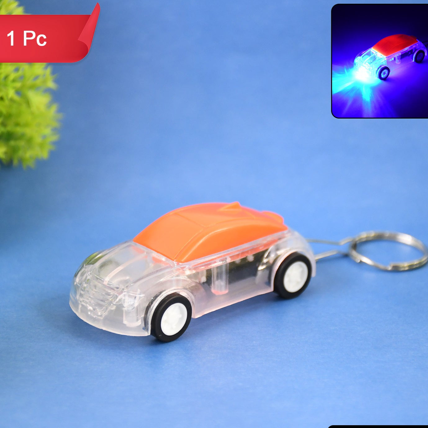 Mini Car Shape Led Keychain Light +(1 Pc Random Color) - Happy Price - Image 1