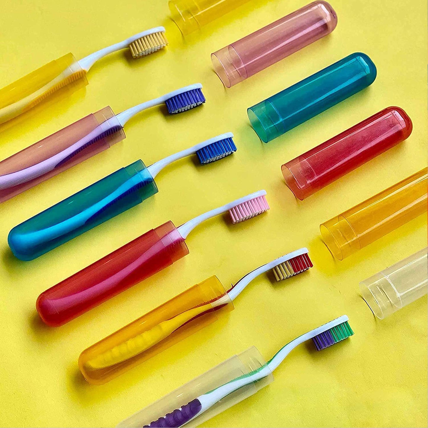 6pc Plastic Toothbrush Cover Anti Bacterial Toothbrush Container- Tooth Brush Travel Covers Case Holder Cases - Happy Price - Image 4