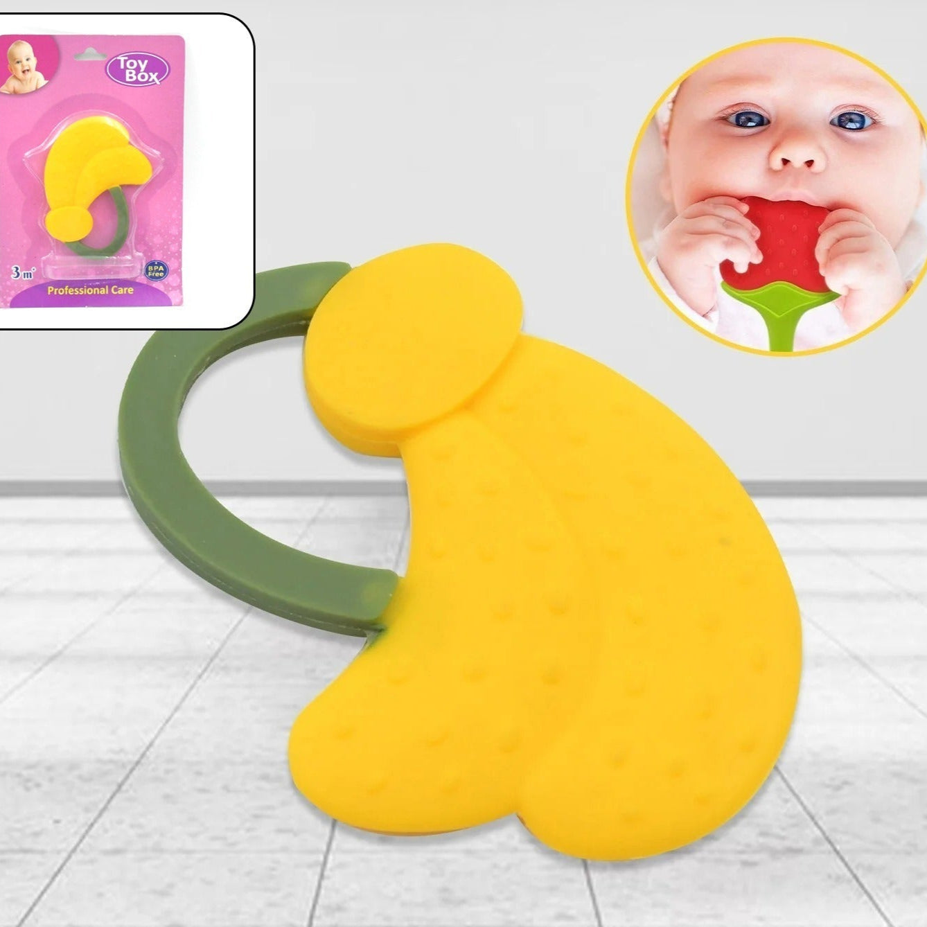 Baby Silicone Teether Fruit Teether For Toddlers100 Food Grade Silicone Teether Non-toxic Latex Free Suitable For Kids Above 3 Months - Grapes Banana Watermelon (1 Pc ) - Happy Price - Image 1