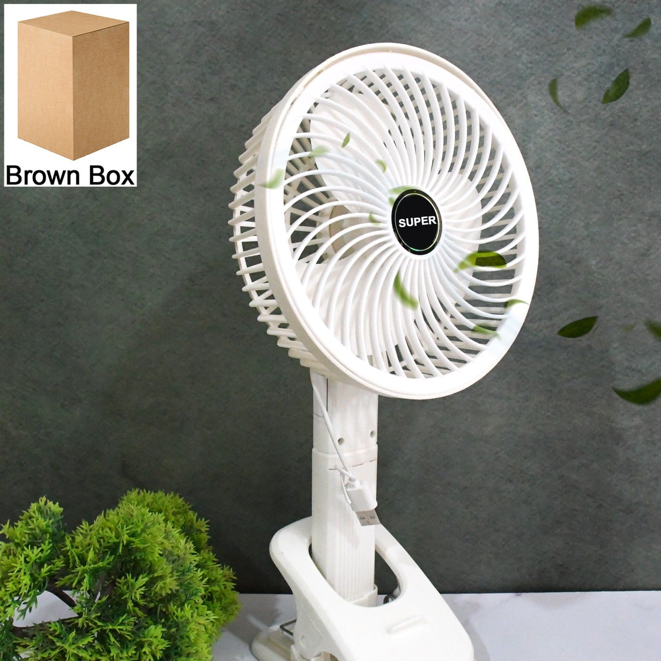 Multifunctional Usb Desk Fan Clipped Fan (1 Pc  With Brown Box) - Happy Price - Image 1