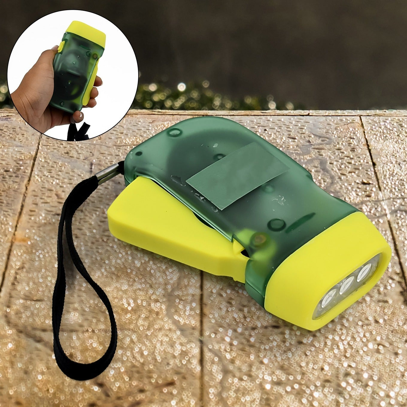 3 Led Hand Press Torch Hand Crank Flashlight Hand Pressing Flashlight Traveling Torch Light Manual Generator Battery-free Flashlight (1 Pc) - Happy Price - Image 1