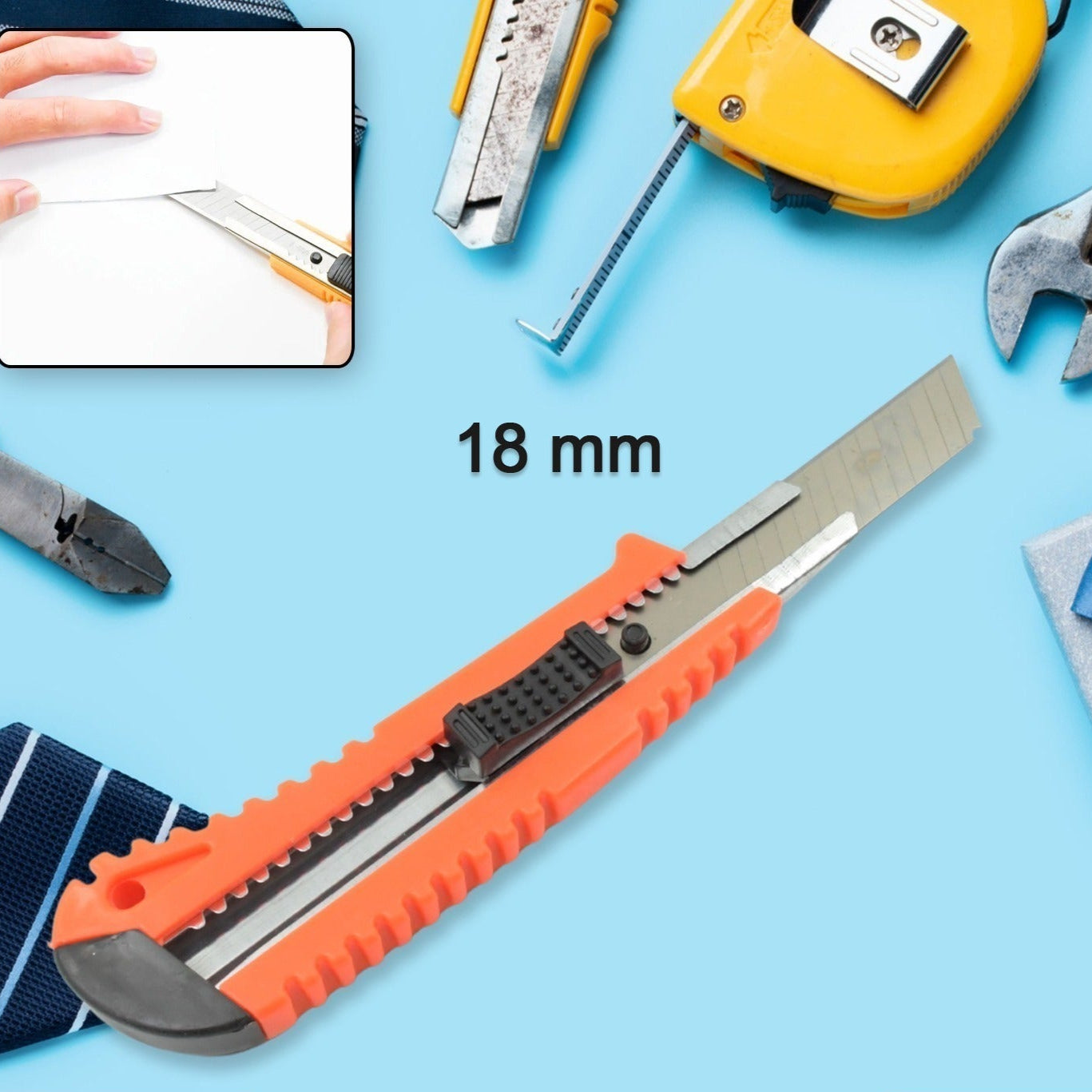 Multi-use Iron Cutter Cutting Blade And Precision Knife Blade Utility Knife - Heavy Duty Industrial Cutter Knife (18mm) - Happy Price - Image 1