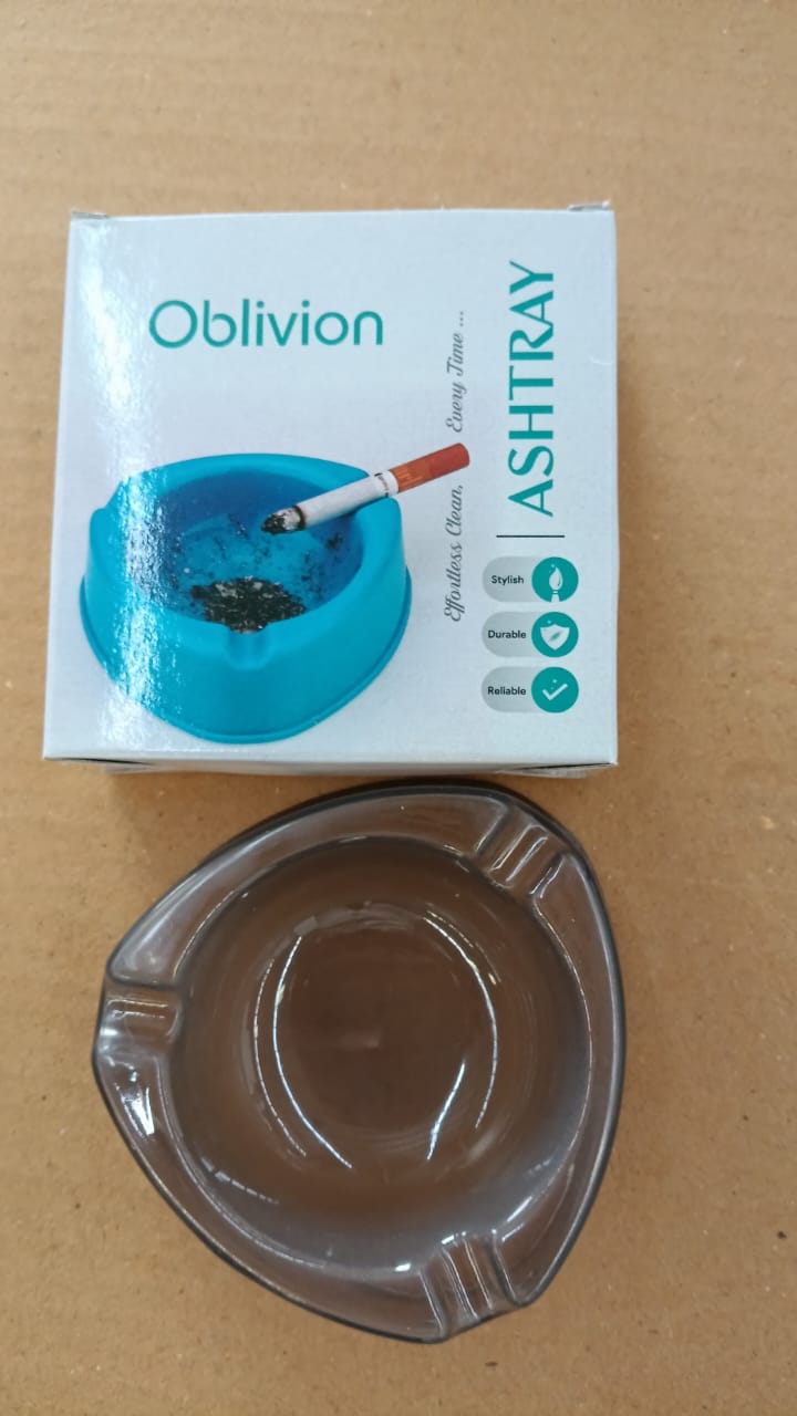 Oblivion Transparent White Ashtray With Cigarette Holder Grooves  Modern Smoke Disposal Tray (1 Pc) - Happy Price - Image 5