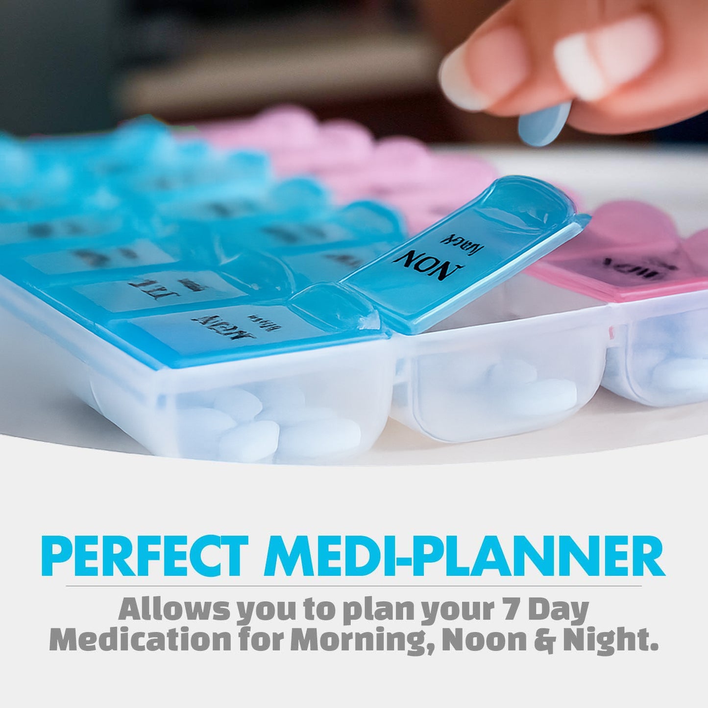 Weekly Pill Organizer Box With 21 Compartments (1 Pc) - Happy Price - Image 4