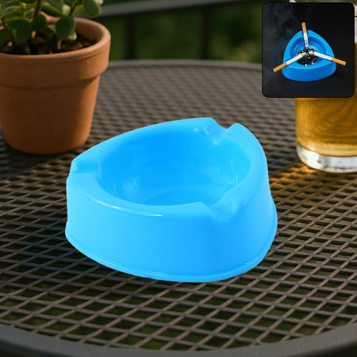 Heavy Duty Plastic Ashtray (Mix Color  1 Pc) - Happy Price - Image 6