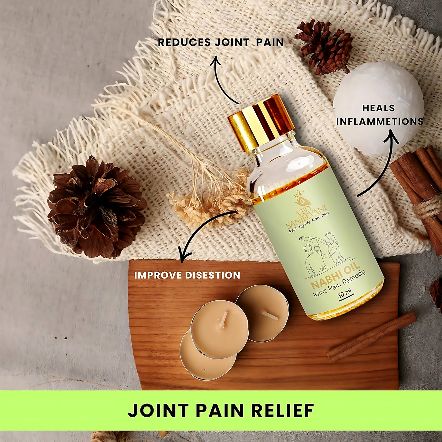 Ved Sanjeevani Nabhi Oil For Joint Pain Relief (30ml  1 Pc) - Happy Price - Image 5