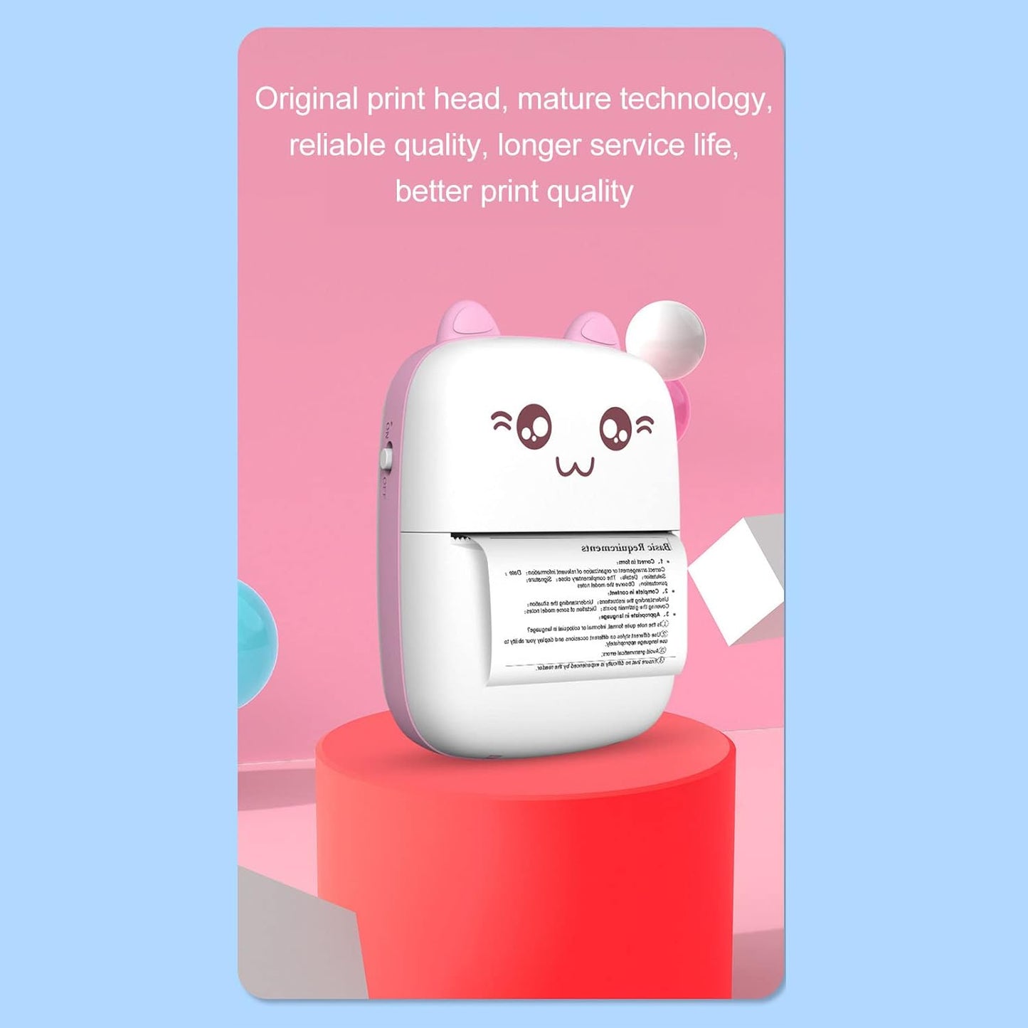Pocket Mini Printer Mobile Phone Bluetooth Connection Wireless Mini Thermal Printer With Android Or Ios App For Pictures Portable Smart Printercontains 1 Rolls Thermal Paper With Fast Paper Output For Photo Image - Happy Price - Image 6