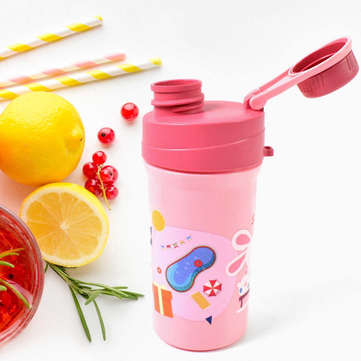 Plastic Lunch Box Leak Proof 2 Compartment With Bottle And Fork (1 Set  Mix Color) - Happy Price - Image 3