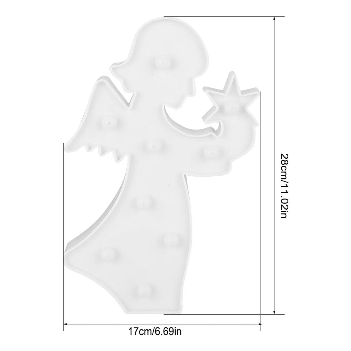 Angel Shaped LED Decorative Night Light - Battery Operated (1 Pc) - Happy Price - Image 5