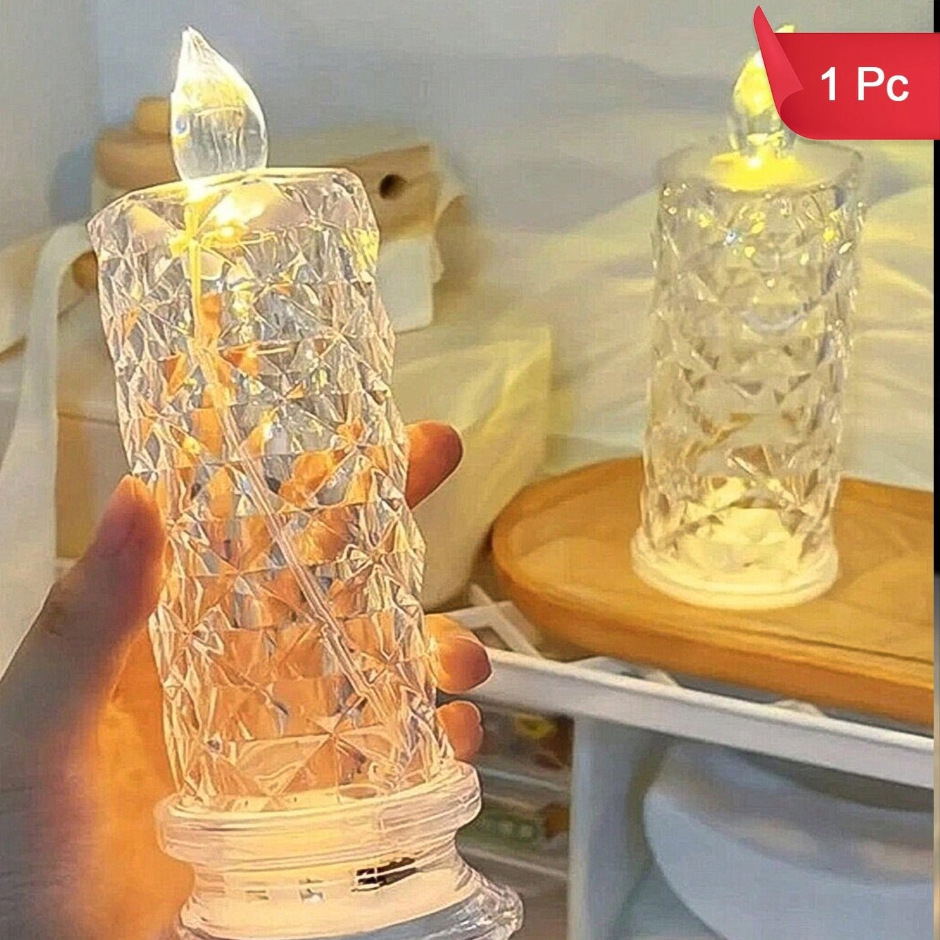 Rose Candles For Home Decoration Crystal Candle Lights - Happy Price - Image 1