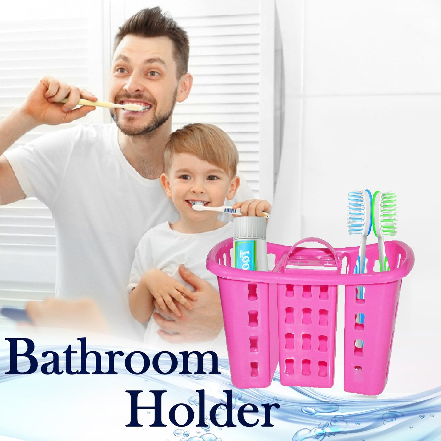 Toothbrush Toothpaste Bathroom Organizer Stand 4-in-1 Holder - Happy Price - Image 2