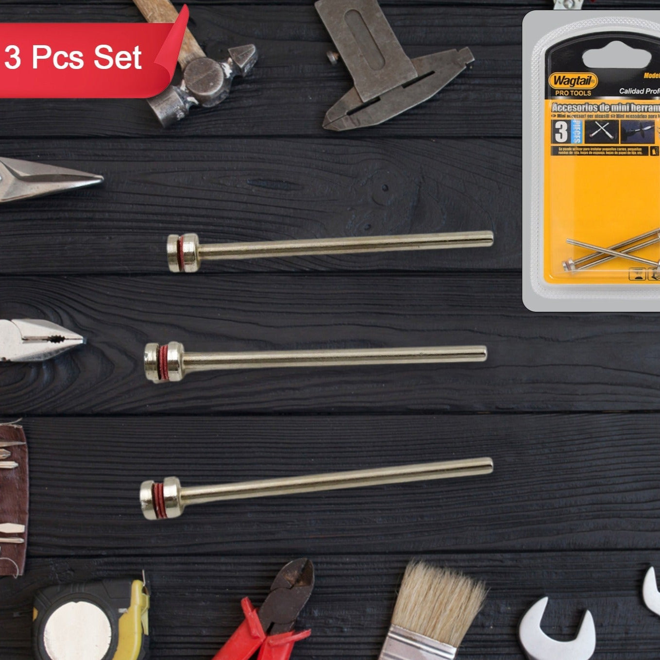 Cut-off Wheel Screw Mandrels Shank Dia Cutting Disc Holder (3 Pcs Set) - Happy Price - Image 1