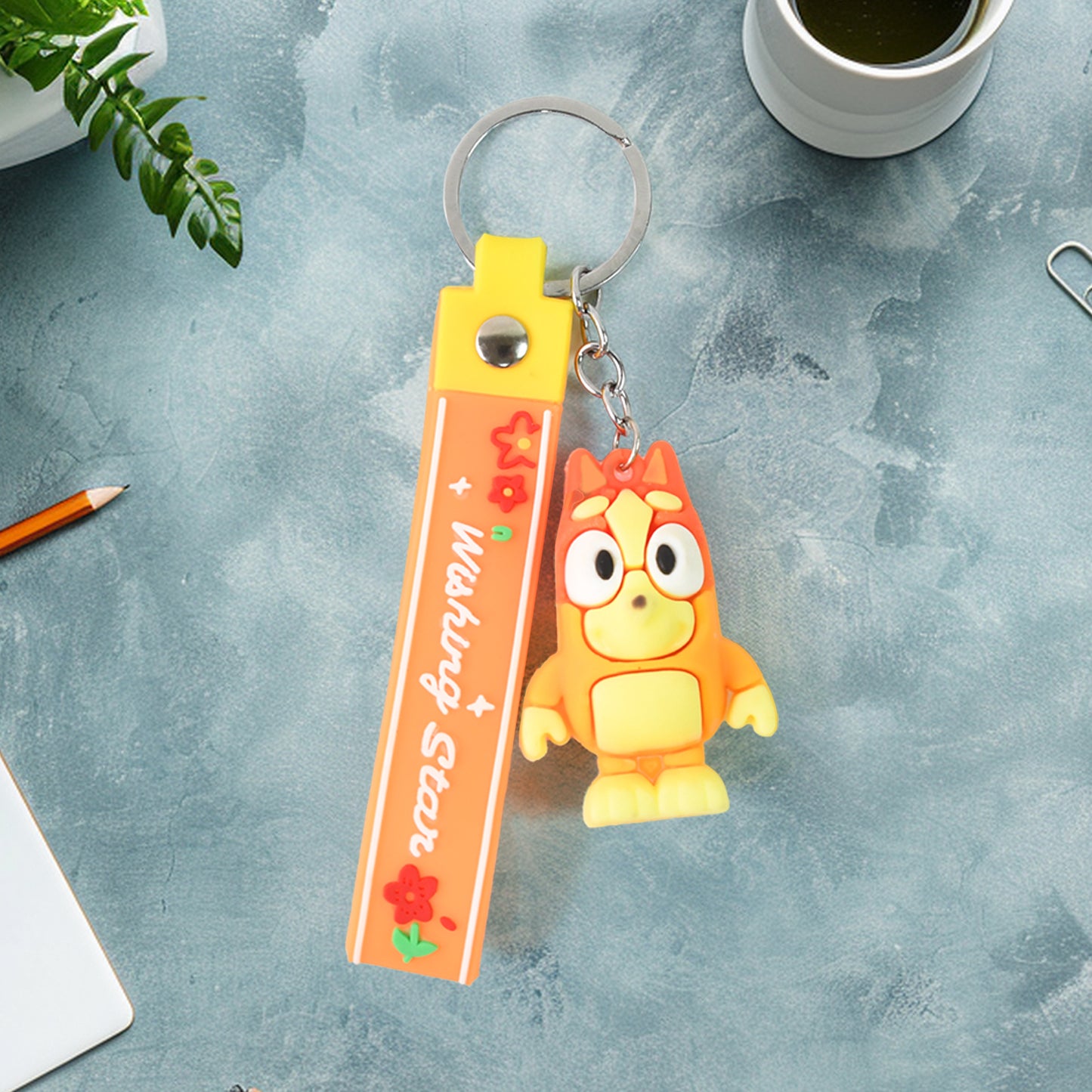 Cute Cartoon Silicone 3d Key Chain With Metal Hook  Strap (Pack Of 1) - Happy Price - Image 2