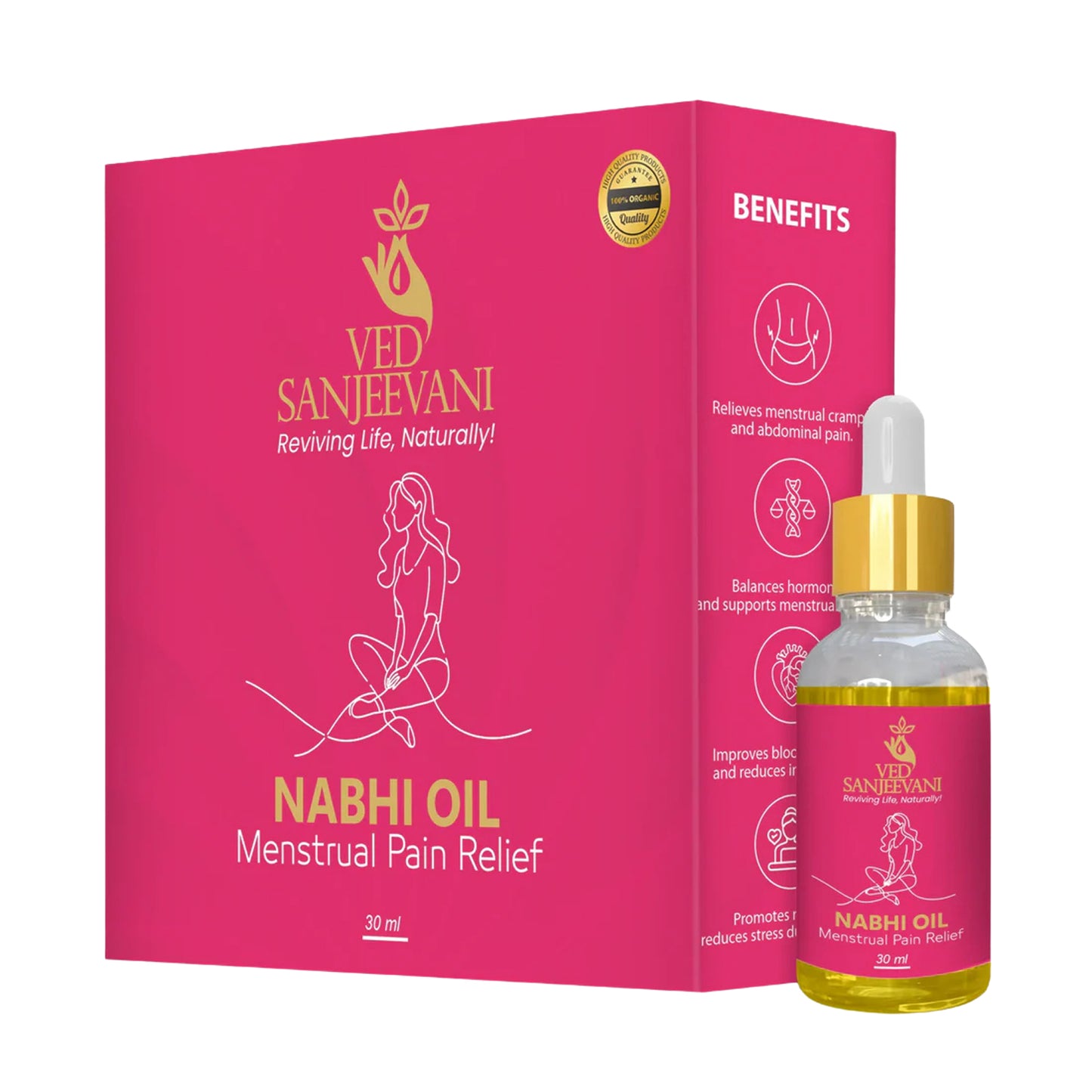 Ved Sanjeevani Nabhi Oil For Menstrual Pain Relief (30ml  1 Pc) - Happy Price - Image 2