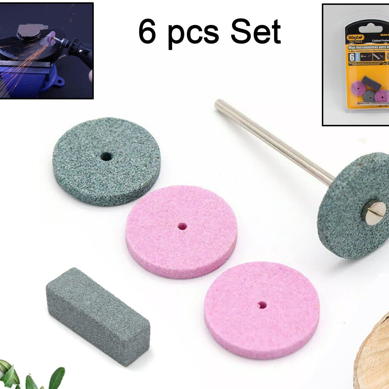 Mini Abrasive Wheel Quickly Change Stone Mounted Grinding Wheel (6 Pcs Set) - Happy Price - Image 1