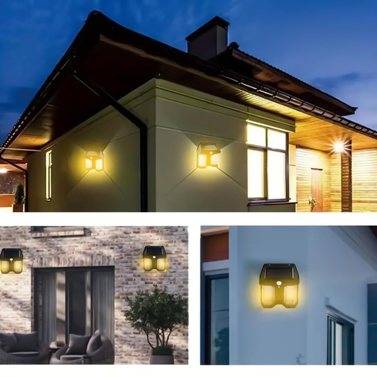 Outdoor Solar Wall Lamp Outdoor Waterproof High Quality Lamp Induction Garden Lamp Garden Villa Night Lamp Double Lamp Light (1 Pc) - Happy Price - Image 3