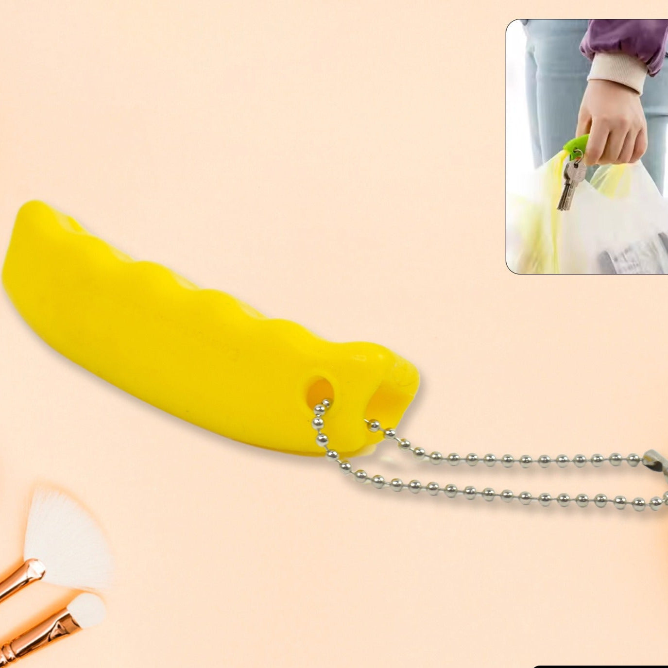 Silicone Portable Bag Device Bag Filter Hand Shopping Bag Carry Tool Key Chain (1 Pc) - Happy Price - Image 1