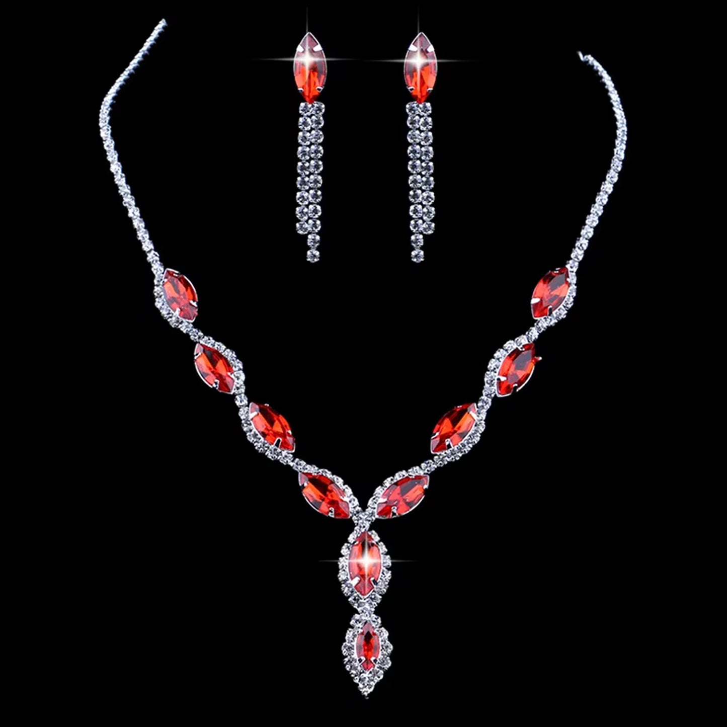 Necklace And Earrings Set Wedding Jewelry Set (1 Set  Mix Color) - Happy Price - Image 5