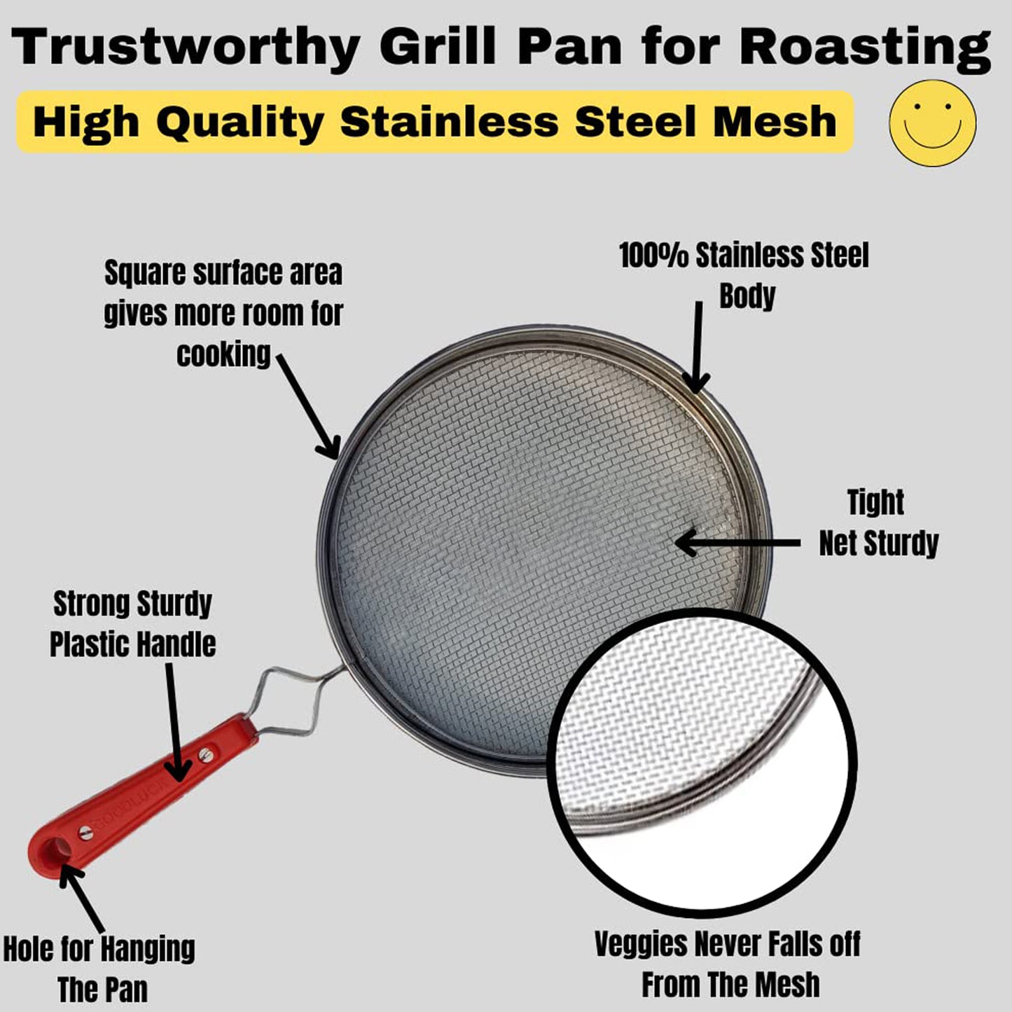 Steel Roaster Grill Jali For Papad Tandoor  Chapati Roast Use ( 1 Pc ) - Happy Price - Image 4