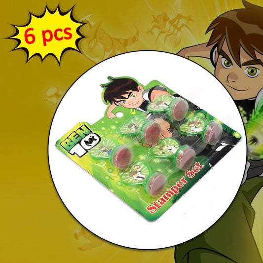 Unique Cartoon Character Heart Shape Stamps 6 Pieces For Kids Motivation And Reward Theme Prefect Gift For Teachers Parents And Students (Multicolor) - Happy Price - Image 1