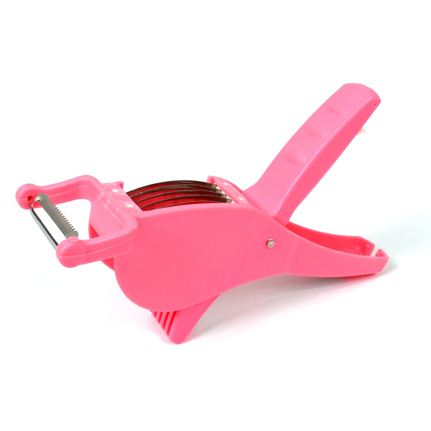 Plastic 2 In 1 Vegetable  Fruit Multi Cutter 5 Blade Vegetable Cutter With Peeler (1 Pc  Multicolor) - Happy Price - Image 6