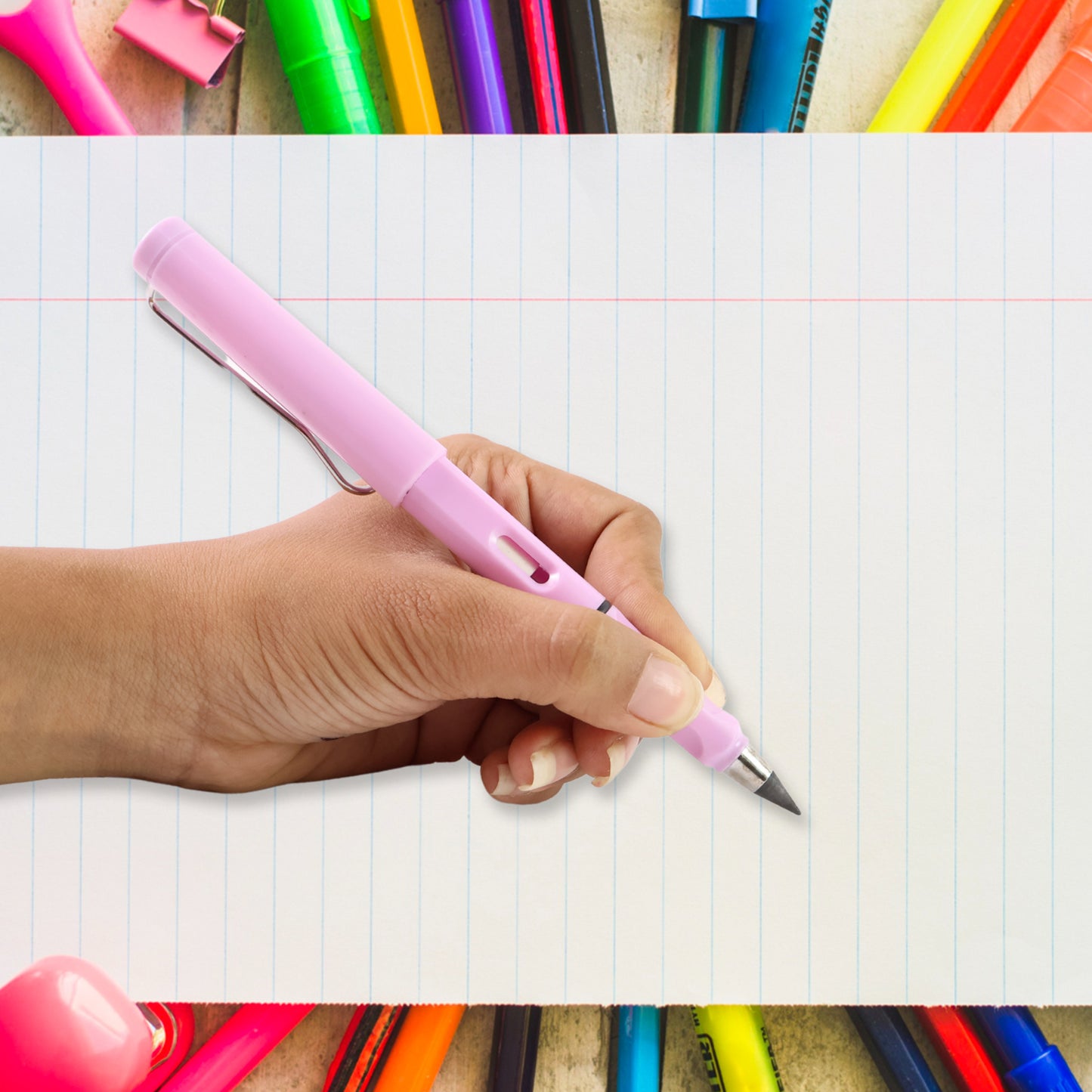 Pink 2-in-1 Everlasting Magic Pencil With Replaceable Eraser  Inkless Reusable Portable - Happy Price - Image 6