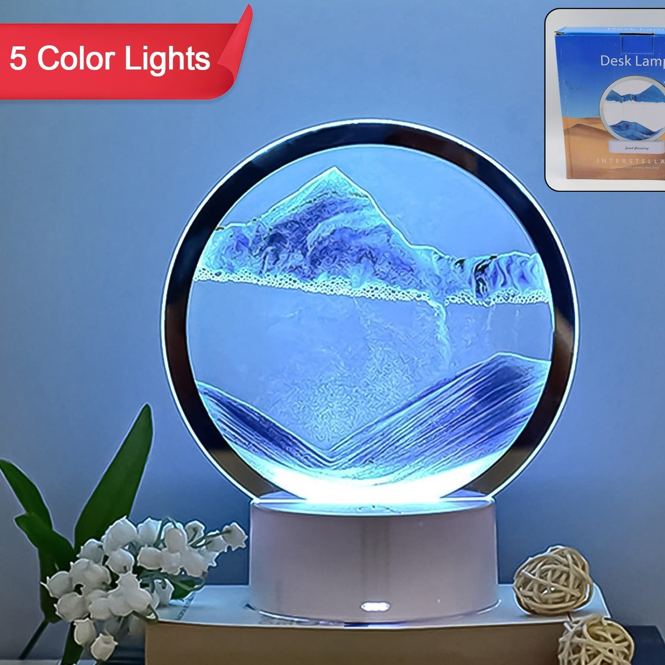 5 Color Light Moving Sand Art Picture (1 Pc) - Happy Price - Image 1