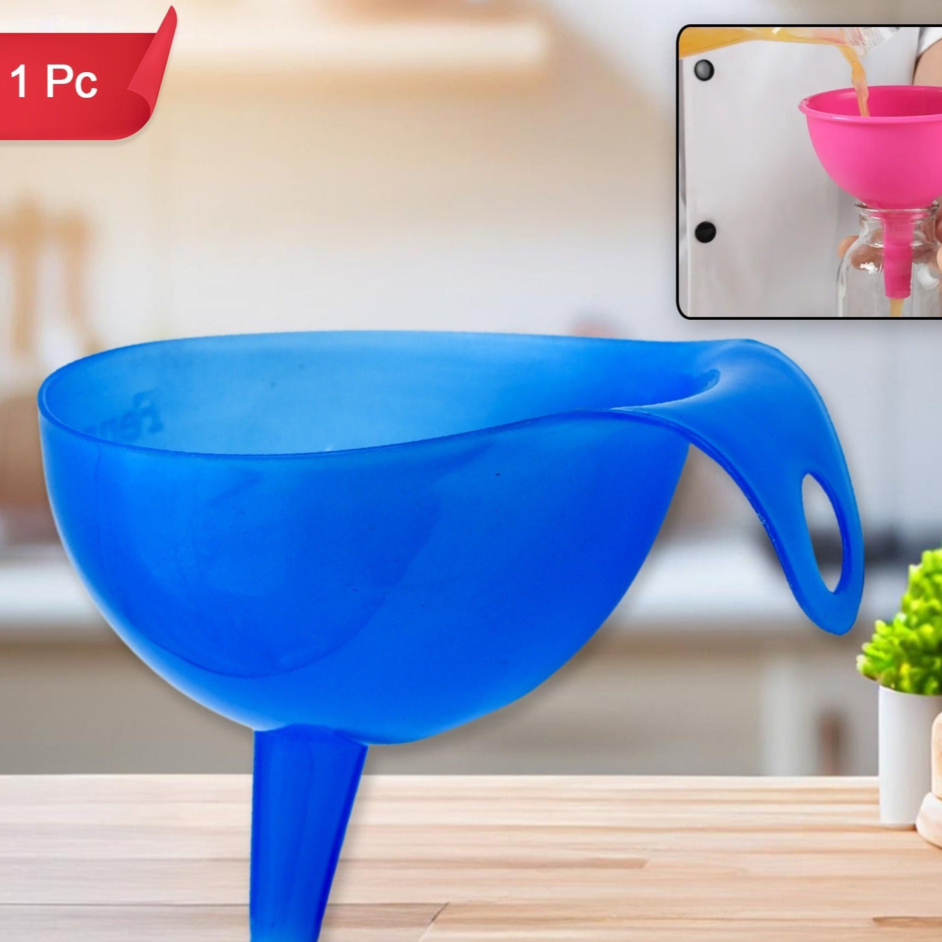 Plastic Funnel For Pouring Oil Sauce Water Juice Cooking Oil Powder Small Food-grains Food Grade Plastic Funnel (1 Pc) - Happy Price - Image 1