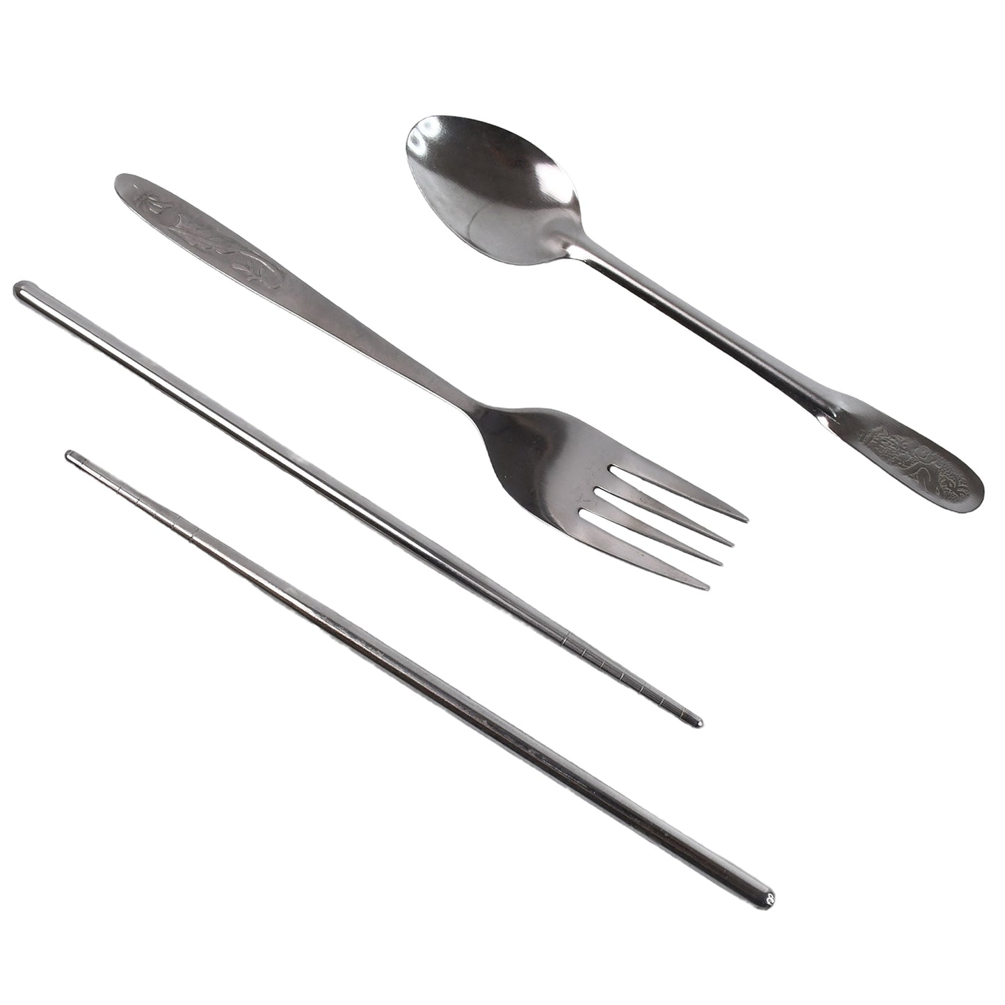 Portable Utensils Travel Camping Cutlery Set 4 Pc With Case - Happy Price - Image 2