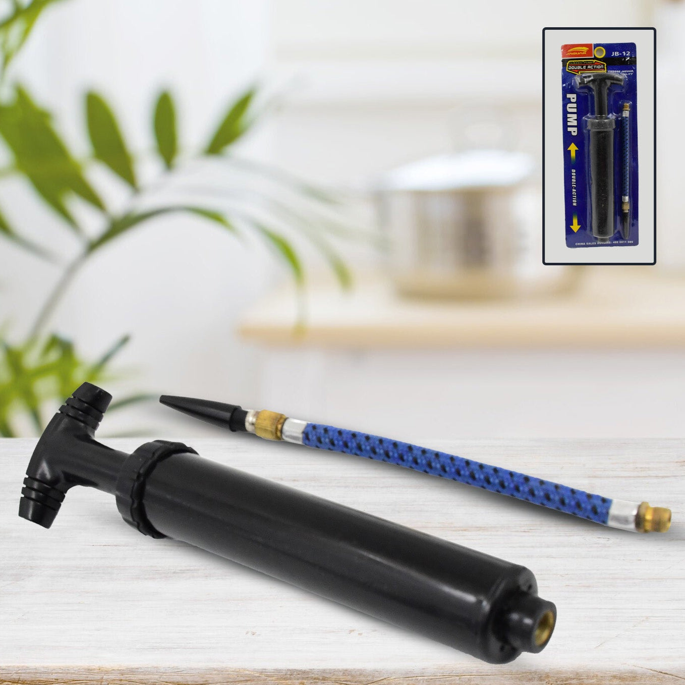 Portable Air Ball Inflatable Kit With Pin Plastic Metal (1 Pc With Pin) - Happy Price - Image 1