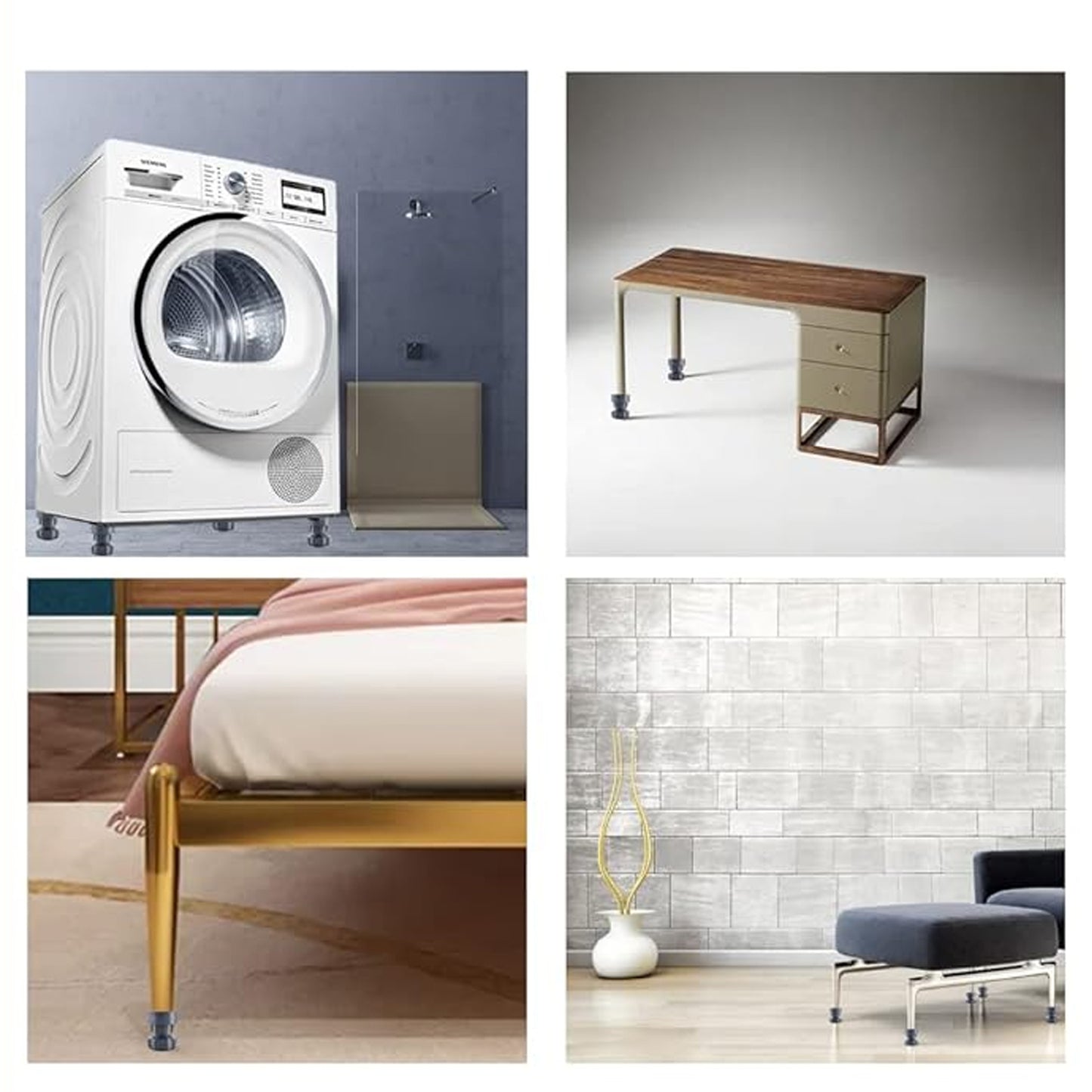 Plastic Washing Machine Vibration Feet Pad Adjustable Highly Non-slip Support Anti Vibration Pads Walk Pads Shock Absorber Noise Cancelling Furniture Lifting Base (4 Pcs Set) - Happy Price - Image 3