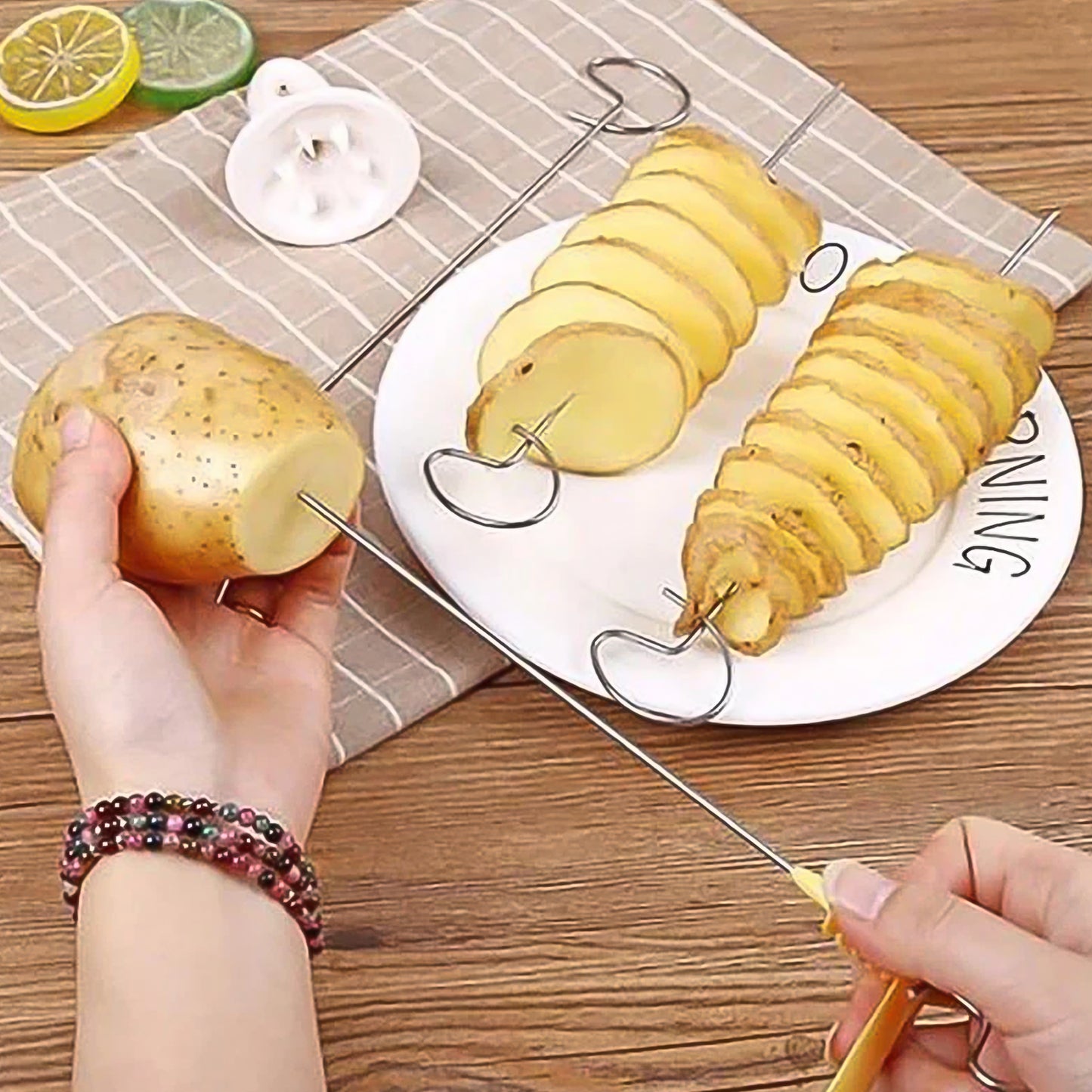 1 Set Potato Spiral Cutter Potato Twister (4 Spits) - Happy Price - Image 6