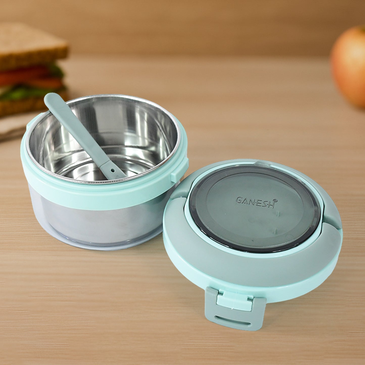 Ganesh Tiara 400ml Stainless Steel Insulated Lunch Box With Leakproof Lid  Folding Spoon - Happy Price - Image 5