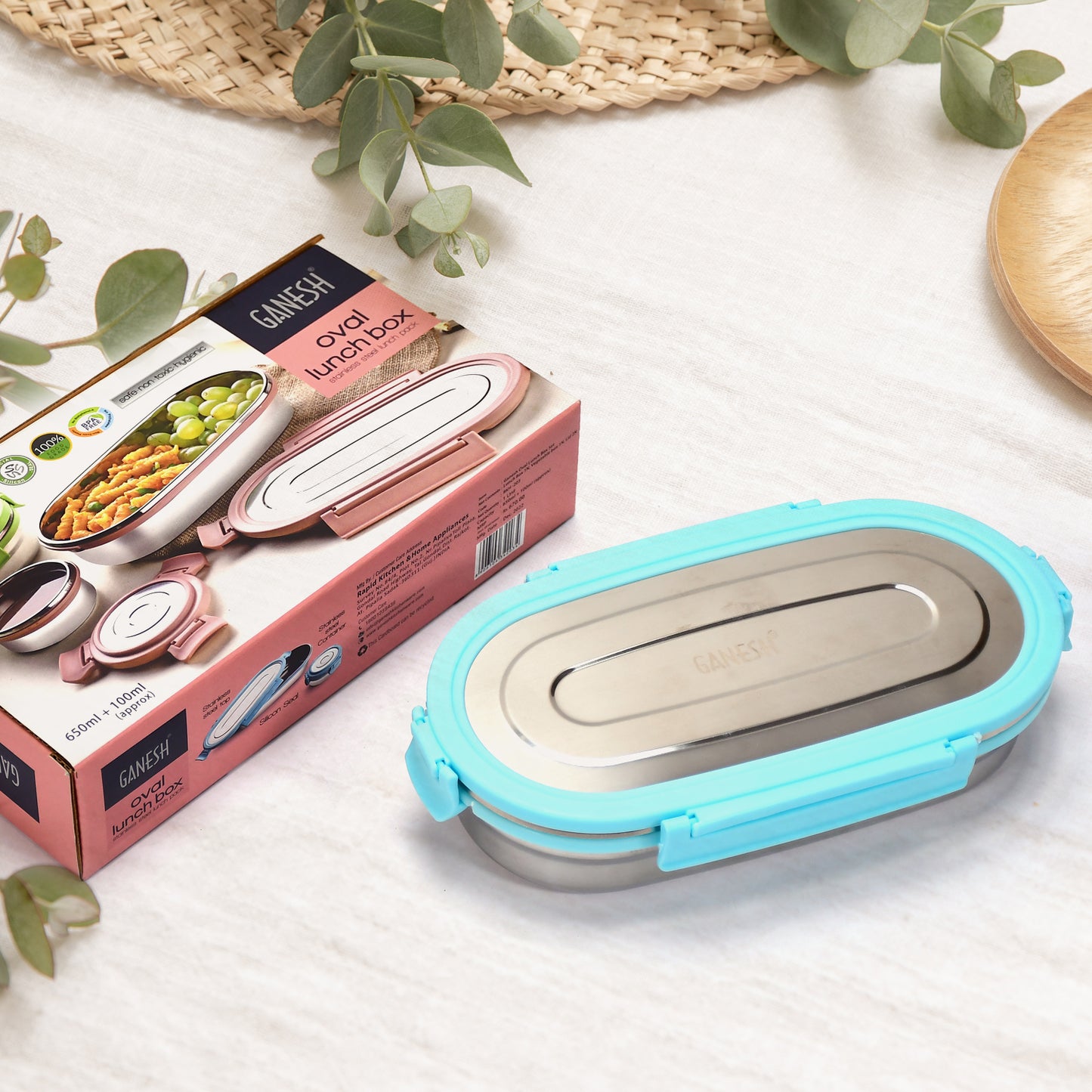 Ganesh Stainless Steel Lunch Box  Small Container ( Set Of 2 Pcs ) - Happy Price - Image 6