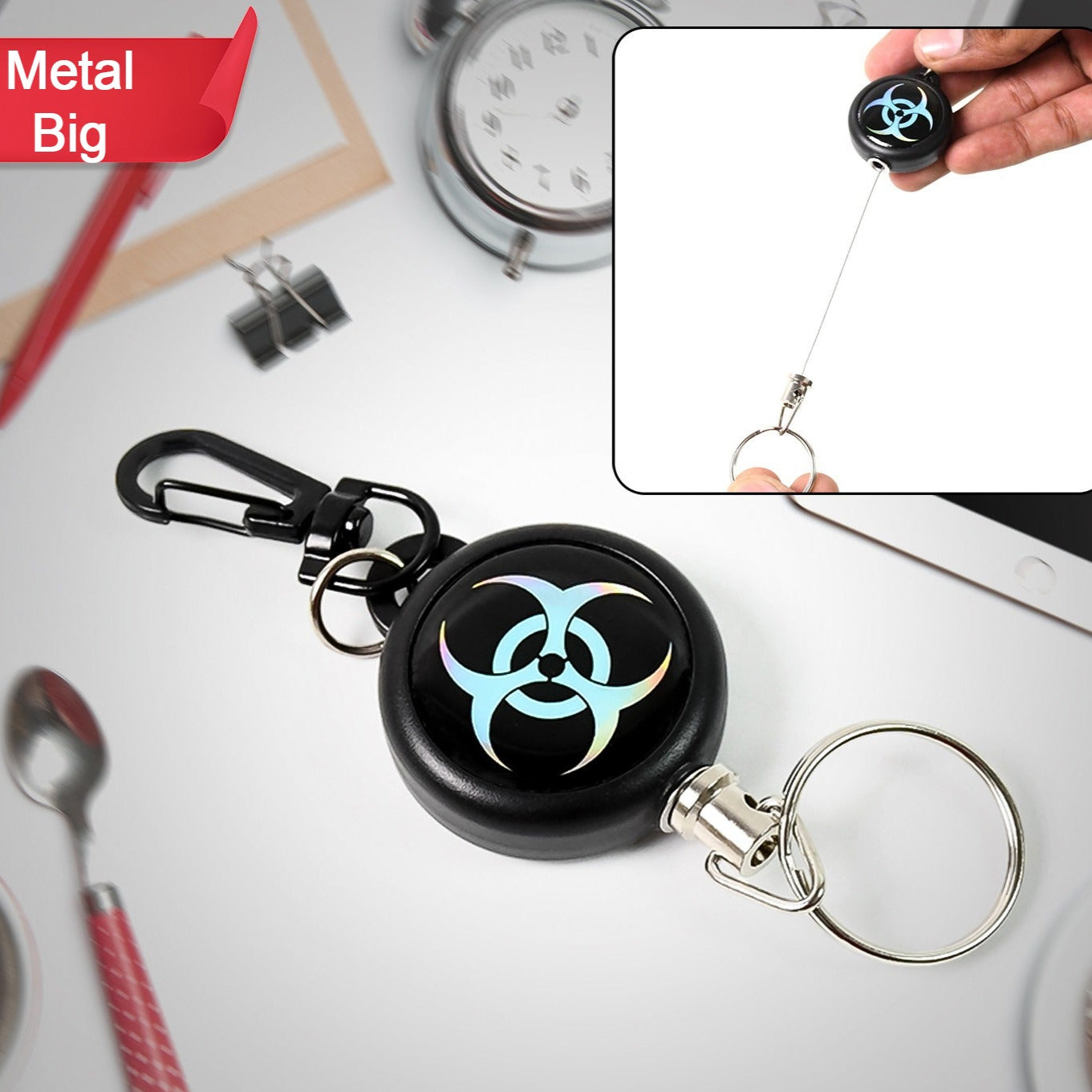 Safety Anti-lost Retractable Key Chain (1 Pc  Big) - Happy Price - Image 1