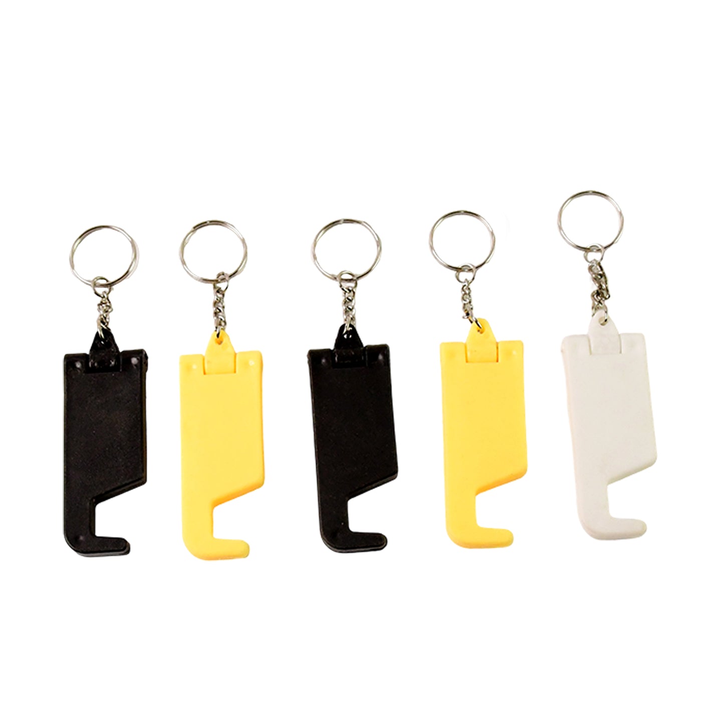 2 In 1 Plastic Keychain With Mobile Stand  Phone Holder (5 Pcs Set  Multicolor) - Happy Price - Image 2