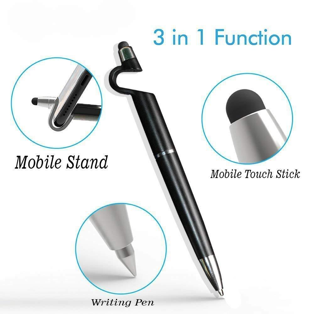 3 In 1 Ballpoint Function Stylus Pen With Mobile Stand - Happy Price - Image 3