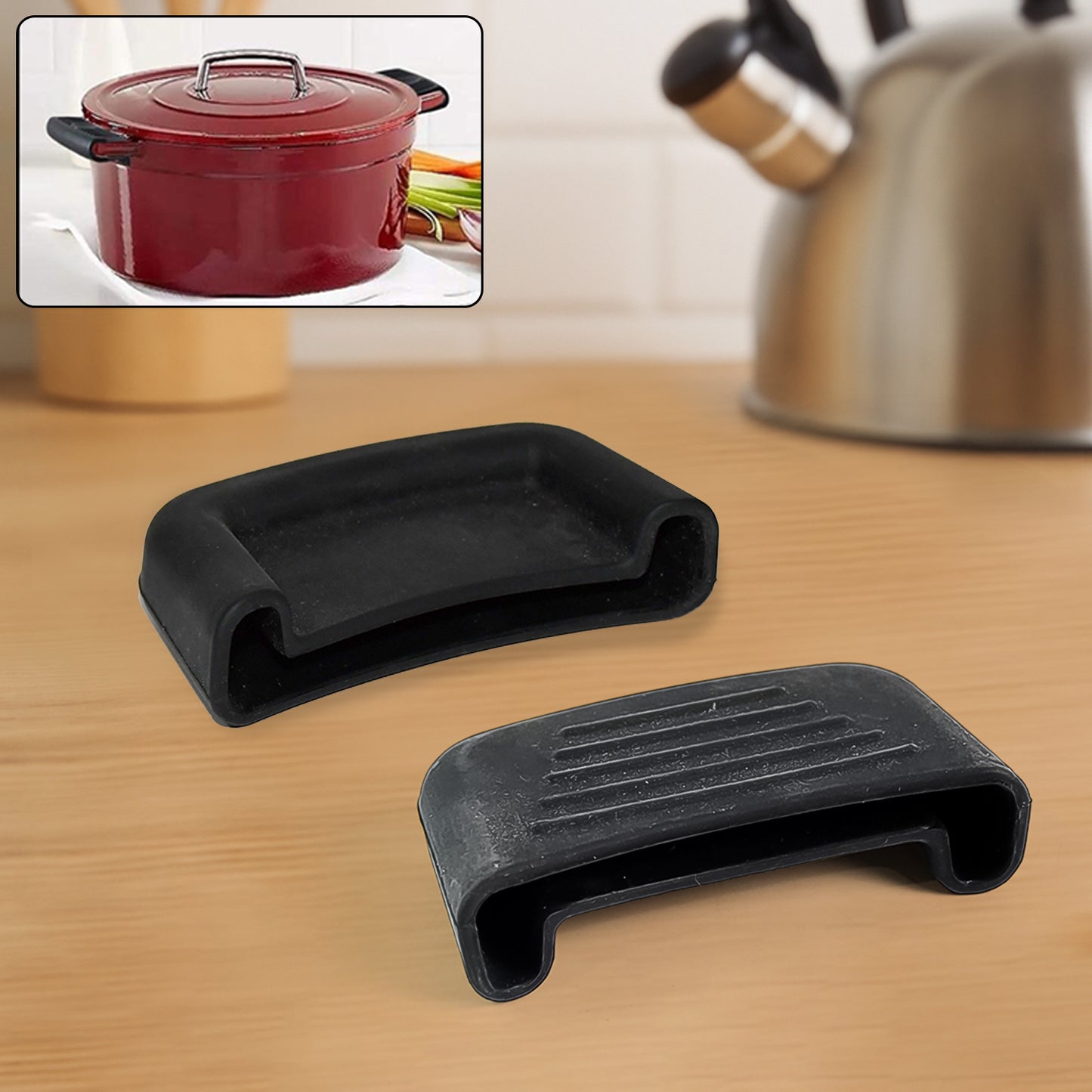 Silicone Rubber Pot Handle Sleeve Cover (2 Pc) - Happy Price - Image 3