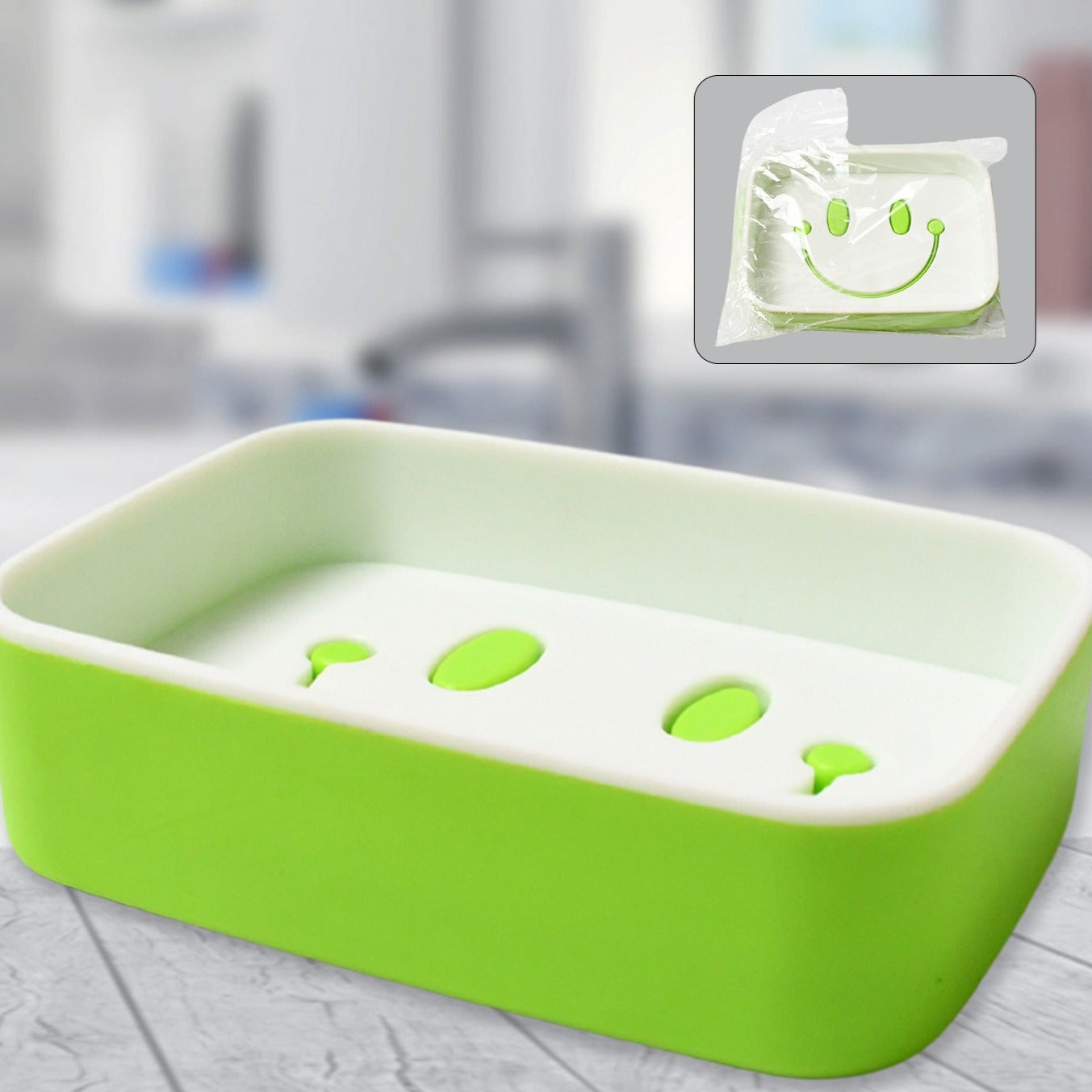 Portable Travel Home Box Cute Cartoons Smile Face Container Draining Holder Soap Dish - Happy Price - Image 1
