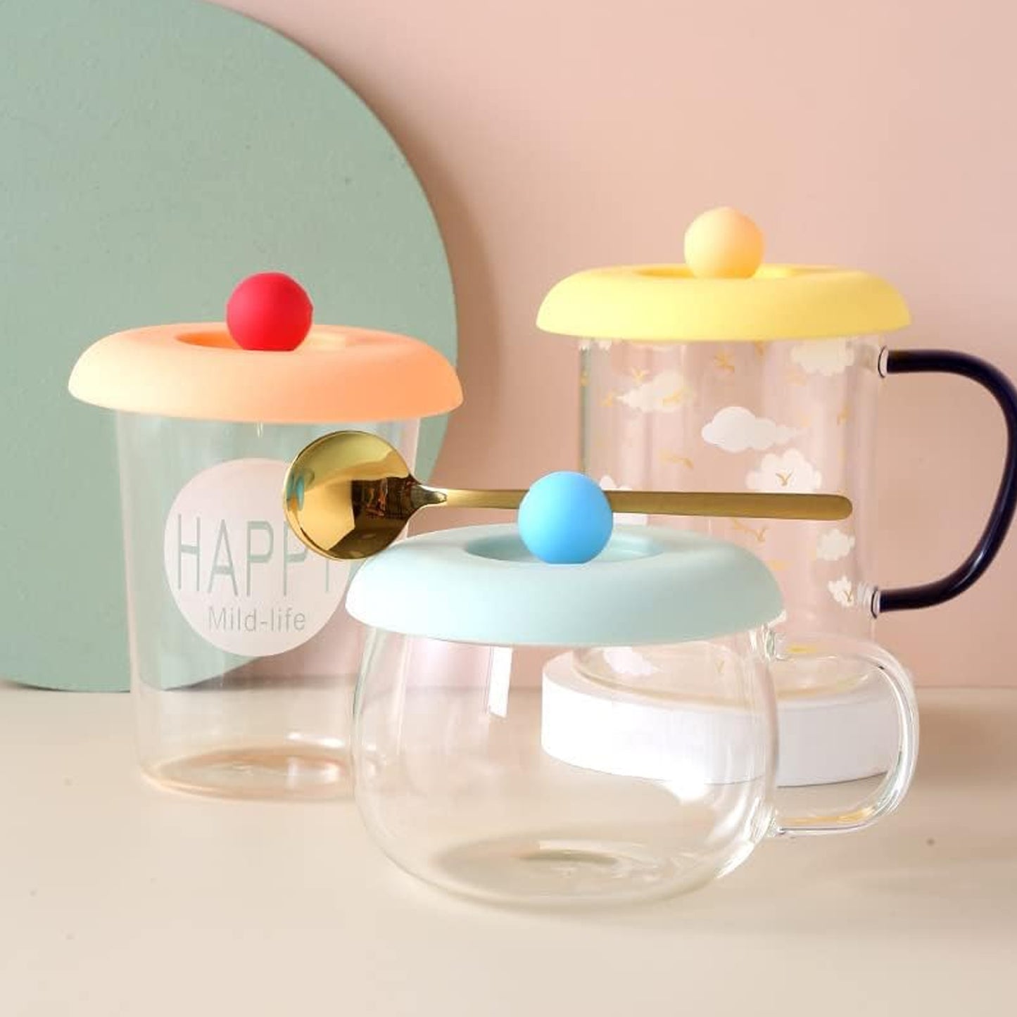 Cup  Mug Lid Dust Proof Silicone Rubber Airtight Seal (Cup  Spoon Not Included Only Lid 1 Pc) - Happy Price - Image 3