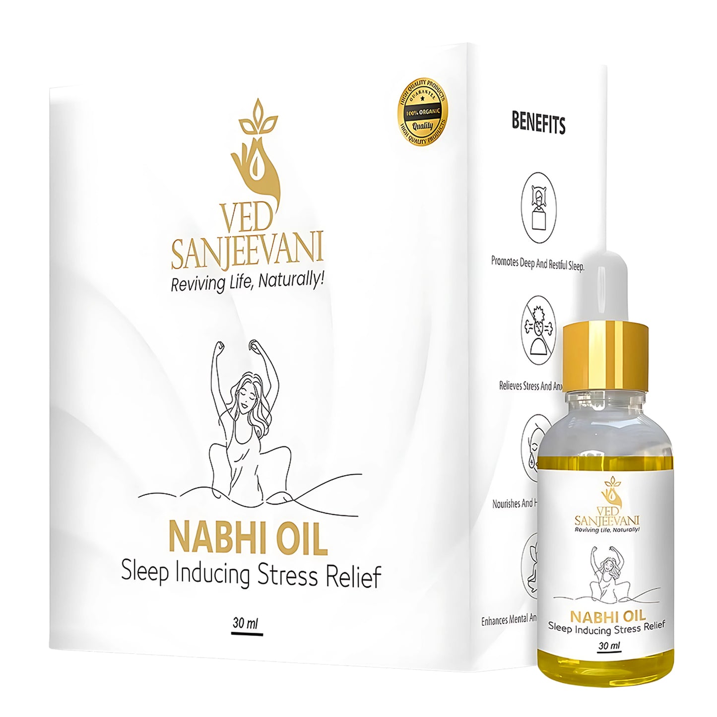 Ved Sanjeevani Nabhi Oil Sleep Inducing Stress Relief (30ml  1 Pc) - Happy Price - Image 3