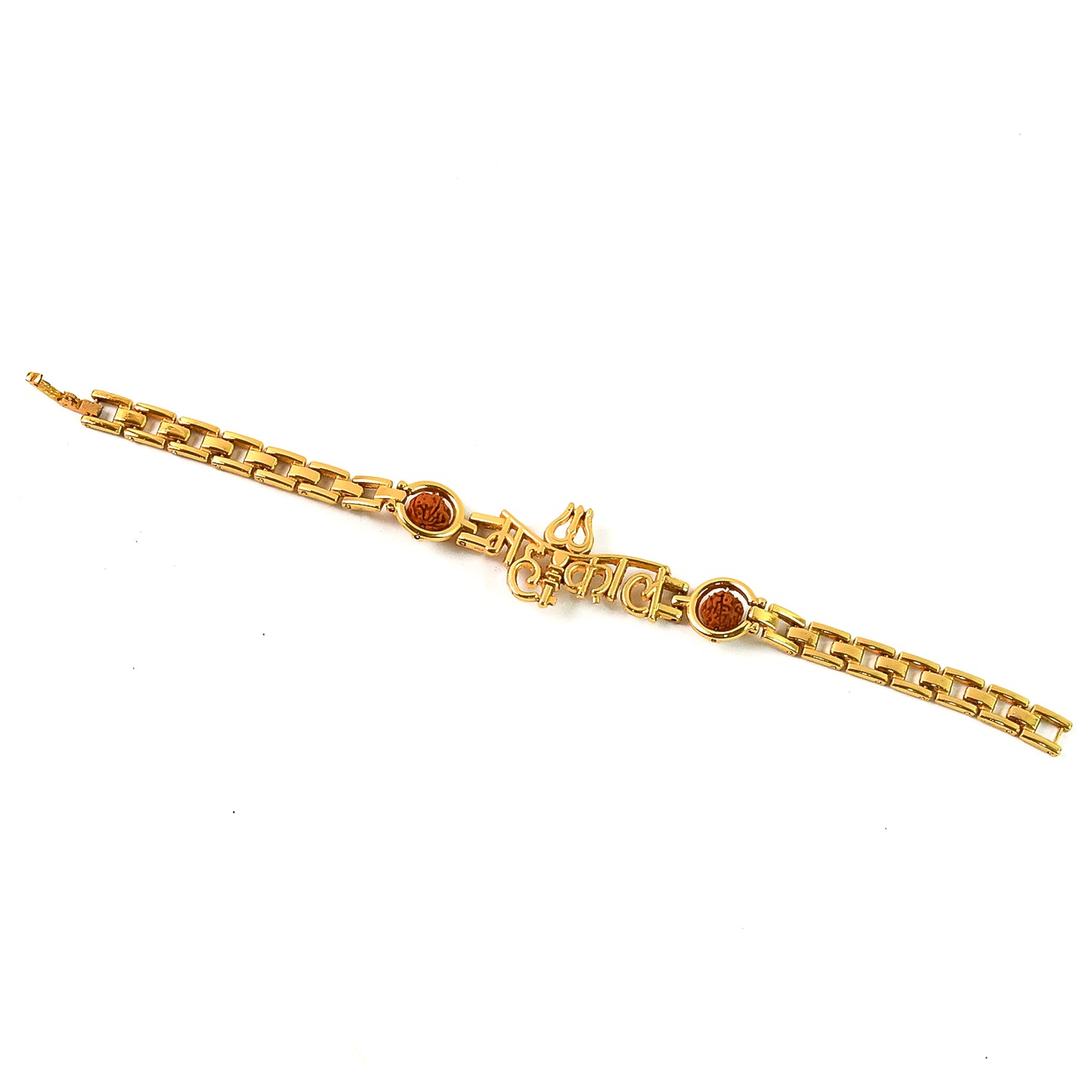 Mahakal Trishul Design  Rudraksh Beads Bracelet Rakhi - Happy Price - Image 2