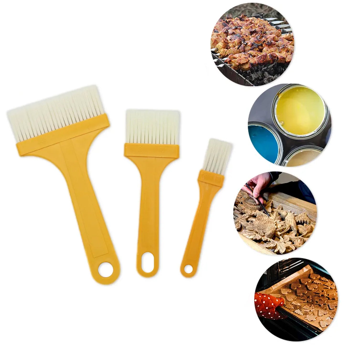 Multifunction Basting Brush Barbecue Brush For Cooking Pastry Brush Baking (3 Pcs Set) - Happy Price - Image 5