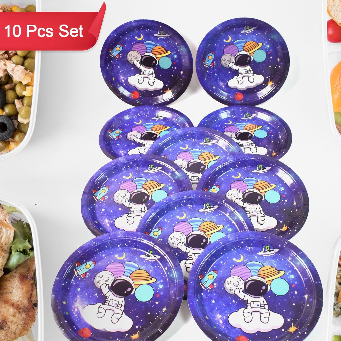 Round Plates Disposable Paper Plates  Happy Birthday Gift (10 Pcs Set  Mix Design) - Happy Price - Image 1