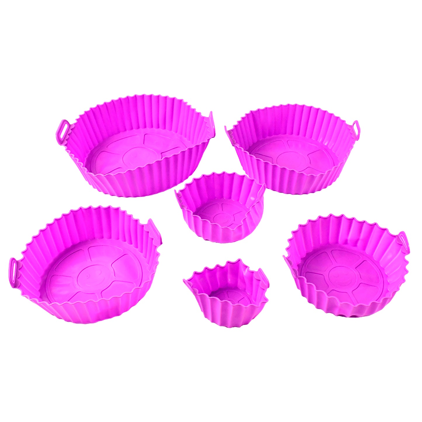Air Fryer Reusable Silicone Pot With Handles (6 Pc Set) - Happy Price - Image 5