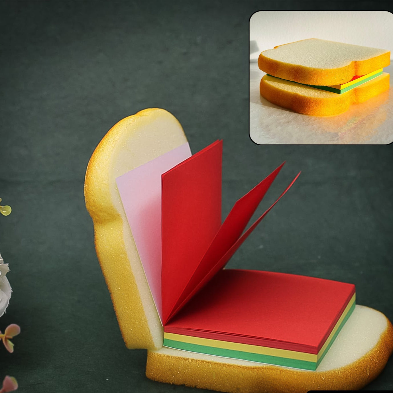 Sandwich Shaped Notepad  Sticky Notes  Memo Pads Unique Mini Notes (Multicolor) - Happy Price - Image 1