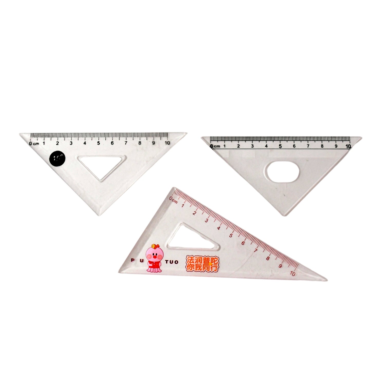 Transparent Plastic Set Square Ruler Kit (3 Pc) - Happy Price - Image 4