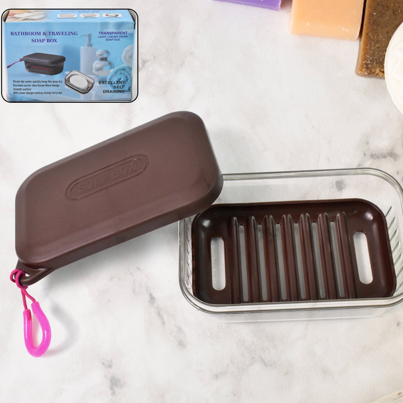 Bathroom  Travel Plastic Soap Box With Lid (1 Pc) - Happy Price - Image 1