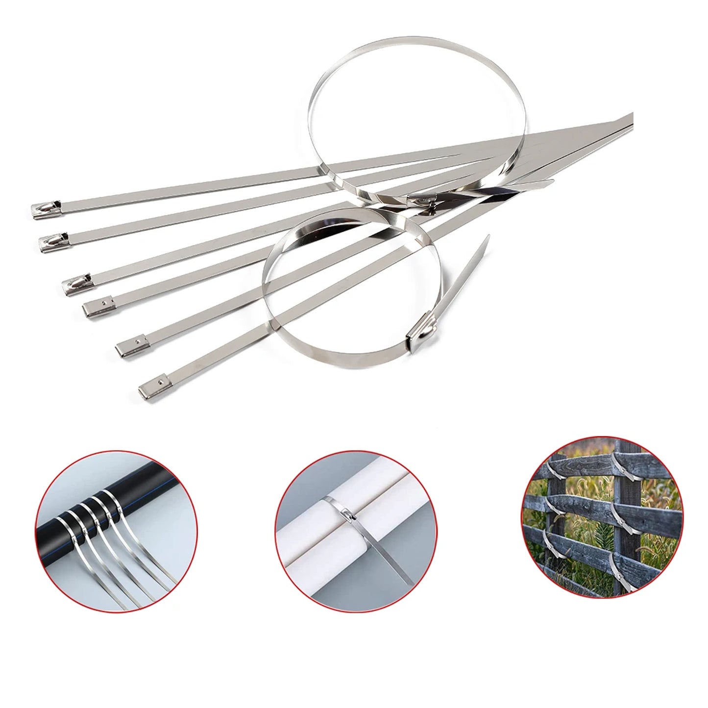Stainless Steel Cable Tie  (4.6x100mm  10 Pcs Set) - Happy Price - Image 4